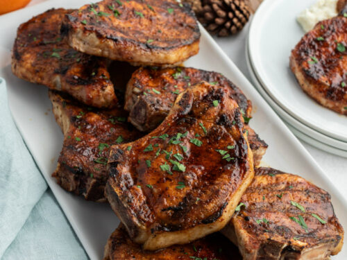 Grilled Pork Chops with Maple Cranberry Glaze - Recipe Girl