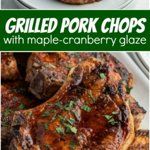 pinterest collage image for grilled pork chops