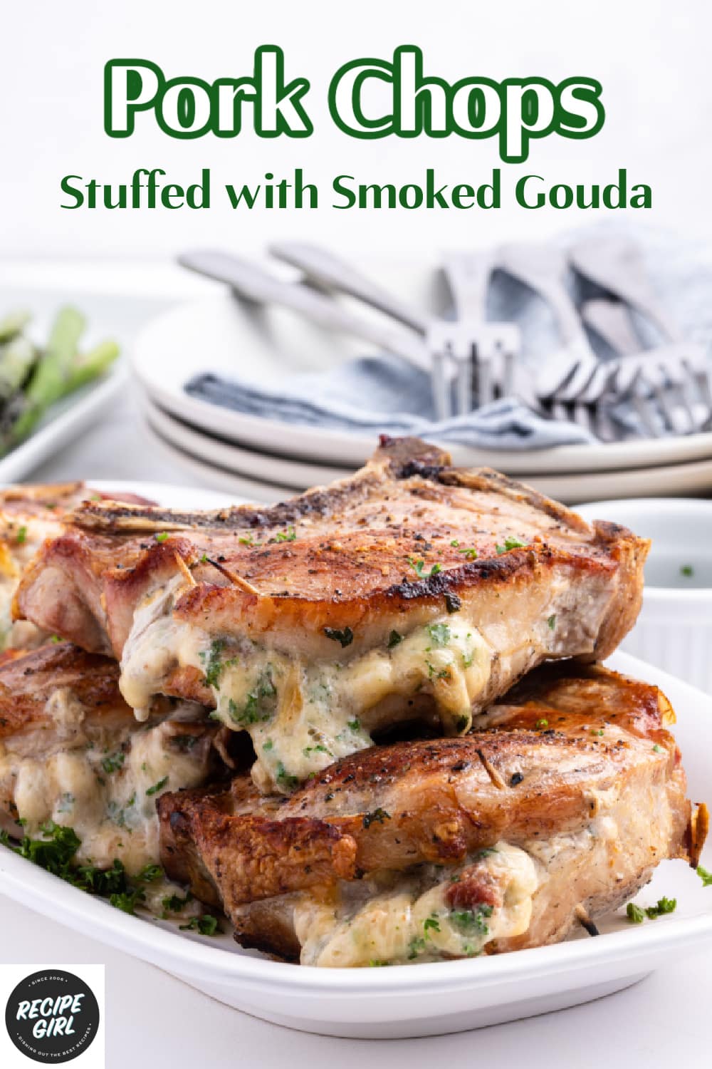 Pork Chops Stuffed with Smoked Gouda - Recipe Girl