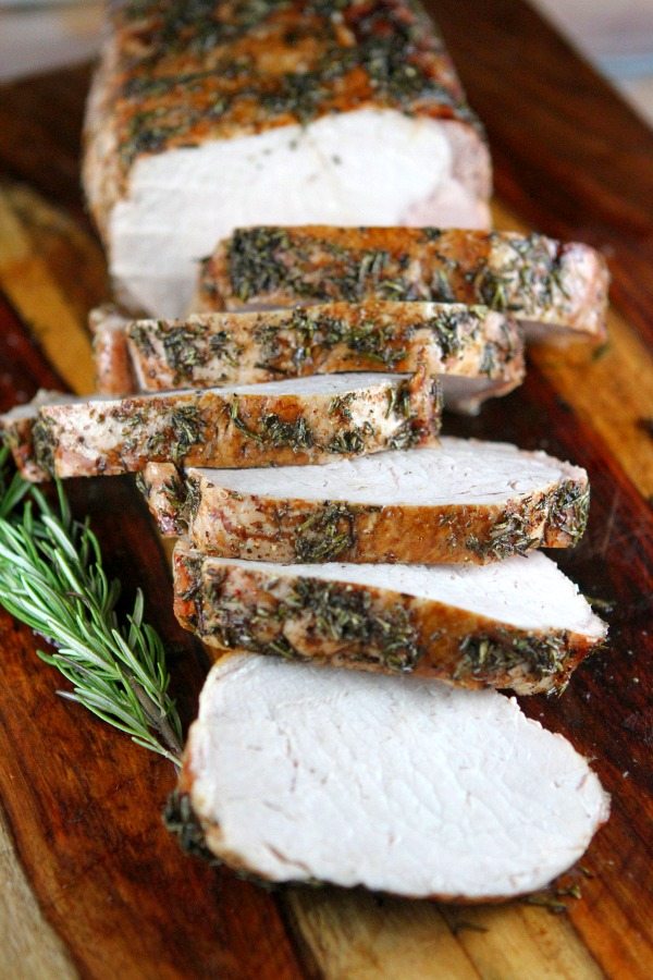 Rosemary Pork Roast cut into slices