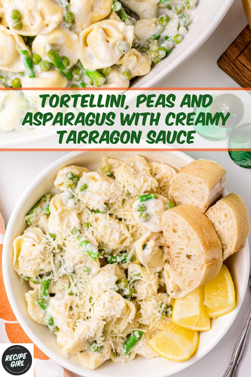Tortellini, Peas and Asparagus with Creamy Tarragon Sauce Recipe Girl