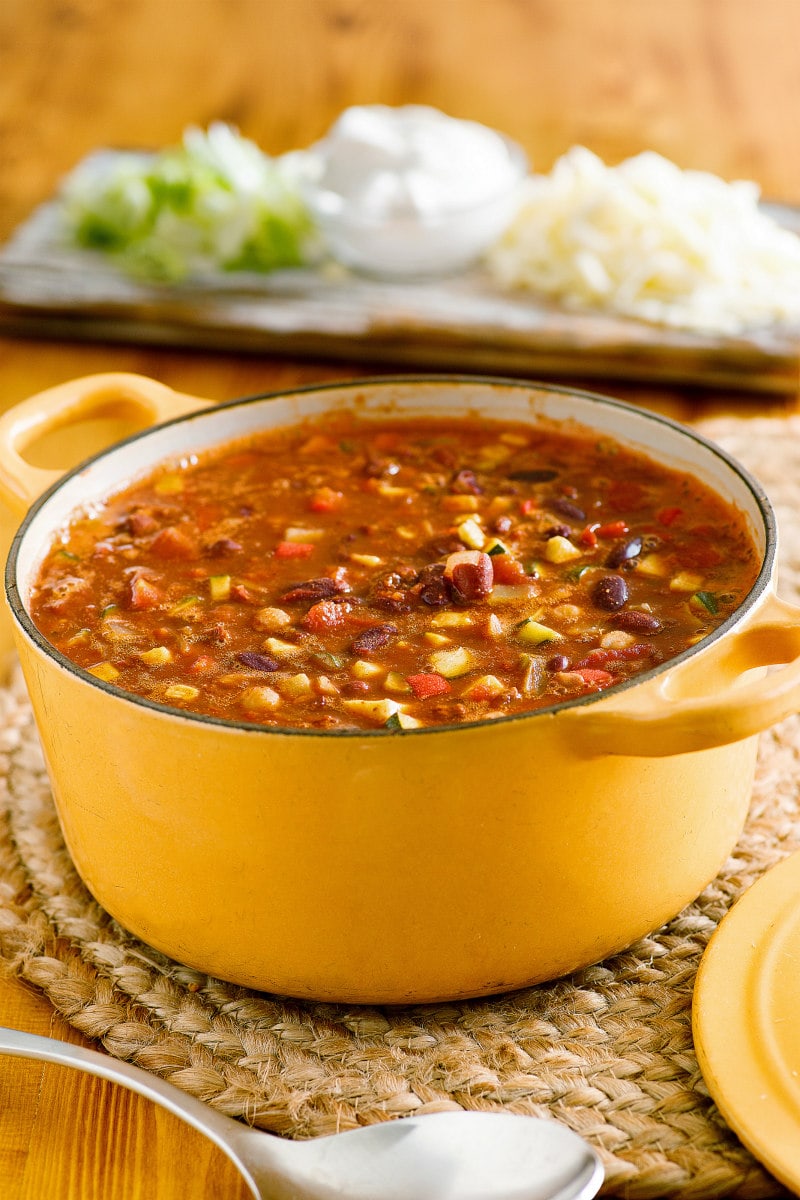 pot of vegetarian chili
