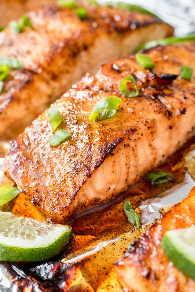 Broiled Honey Lime Glazed Salmon 