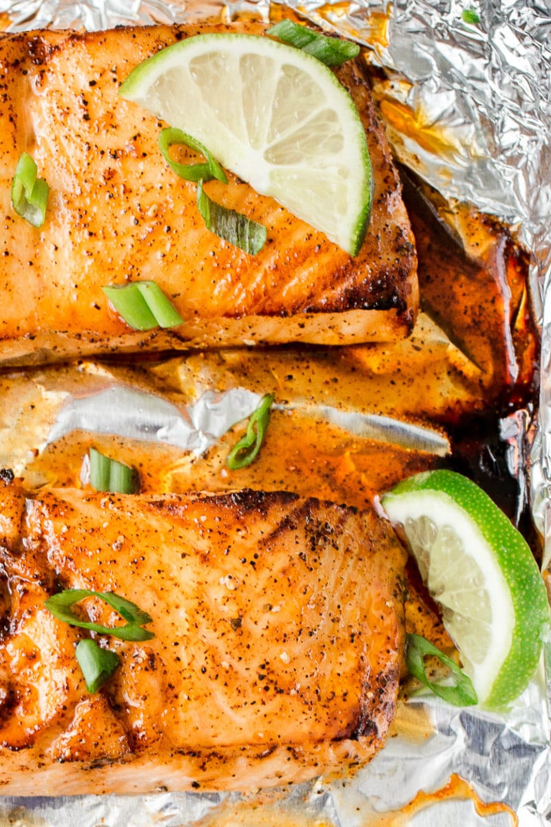 Broiled Honey Lime Glazed Salmon