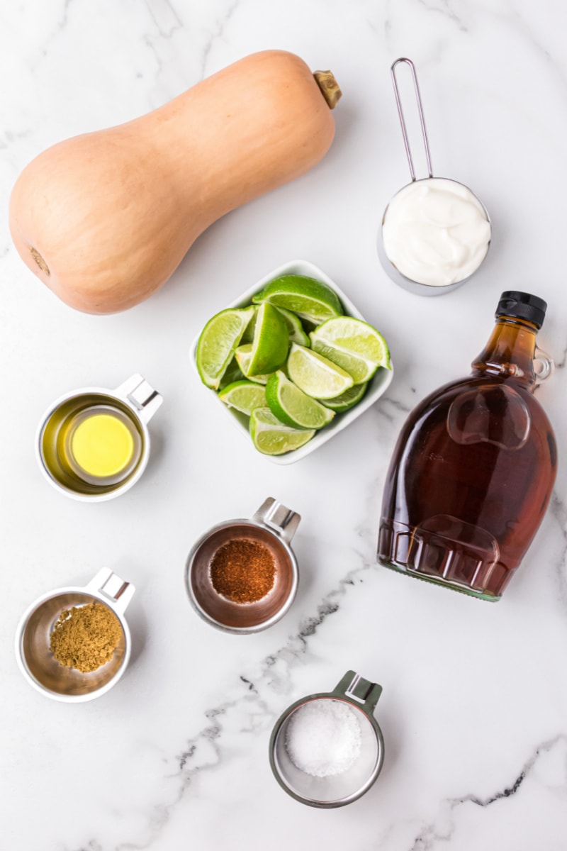 ingredients displayed for making butternut squash fries