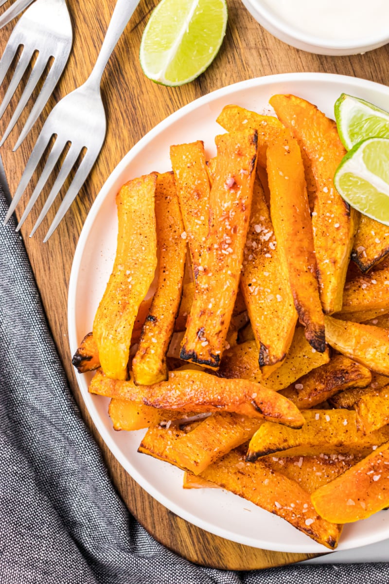 butternut squash fries on a plate