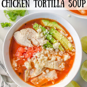 pinterest image for chicken tortilla soup