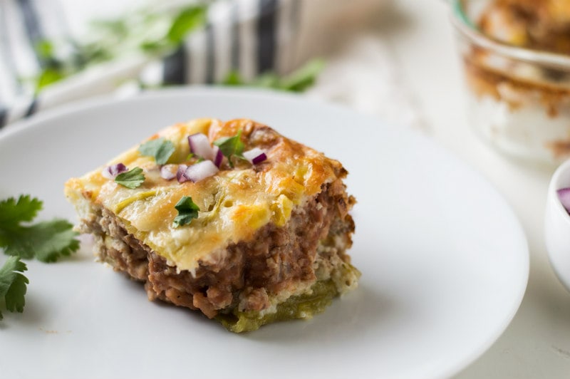 Serving of Chiles Rellenos Casserole