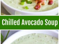 pinterest collage image for chilled avocado soup