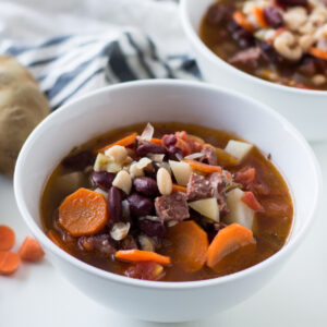 bean and chorizo soup pinterest image
