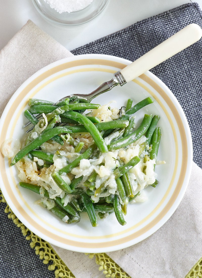 Serving of Creamy Baked Green Beans