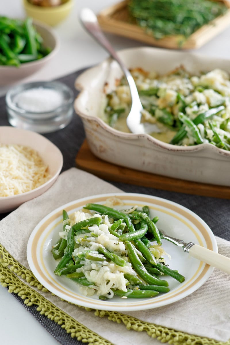 Serving of Creamy Baked Green Beans