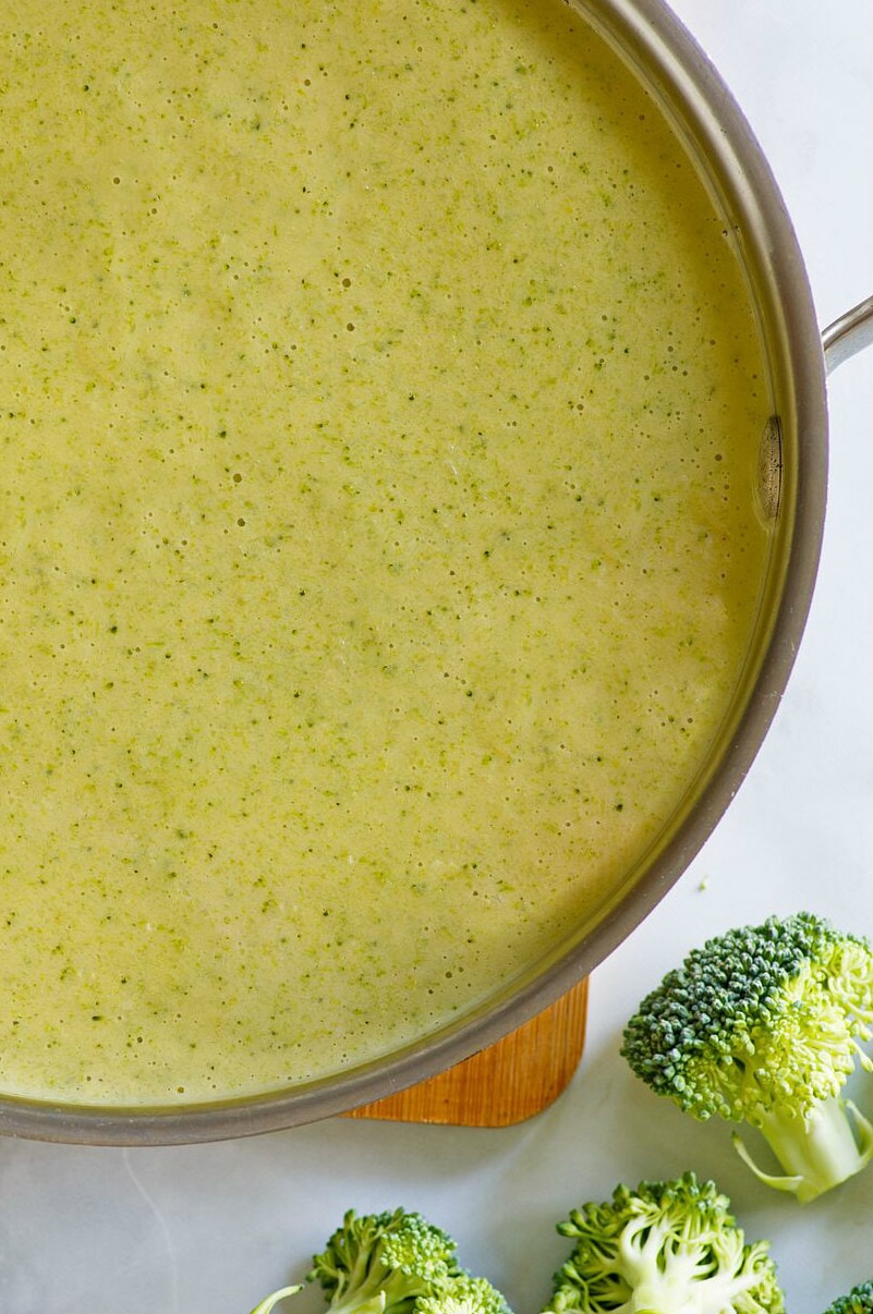 Pot of Creamy Broccoli Soup