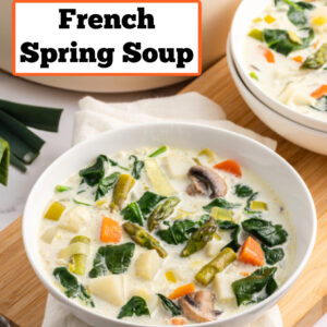 pinterest image for french spring soup