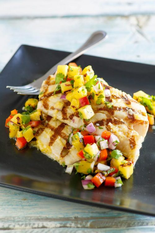 Grilled Mahi Mahi with Pineapple Salsa and Lemon Butter - Recipe Girl