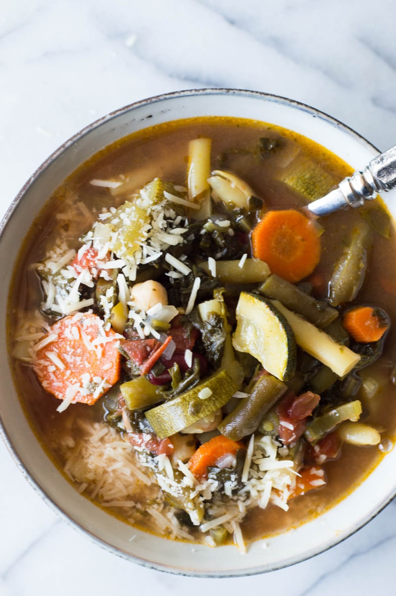 bowl of minestrone soup