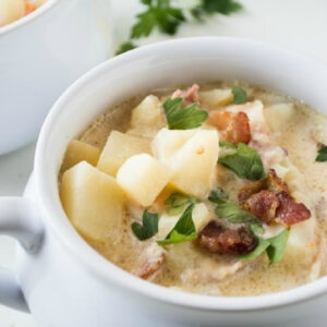 pinterest image for potato soup