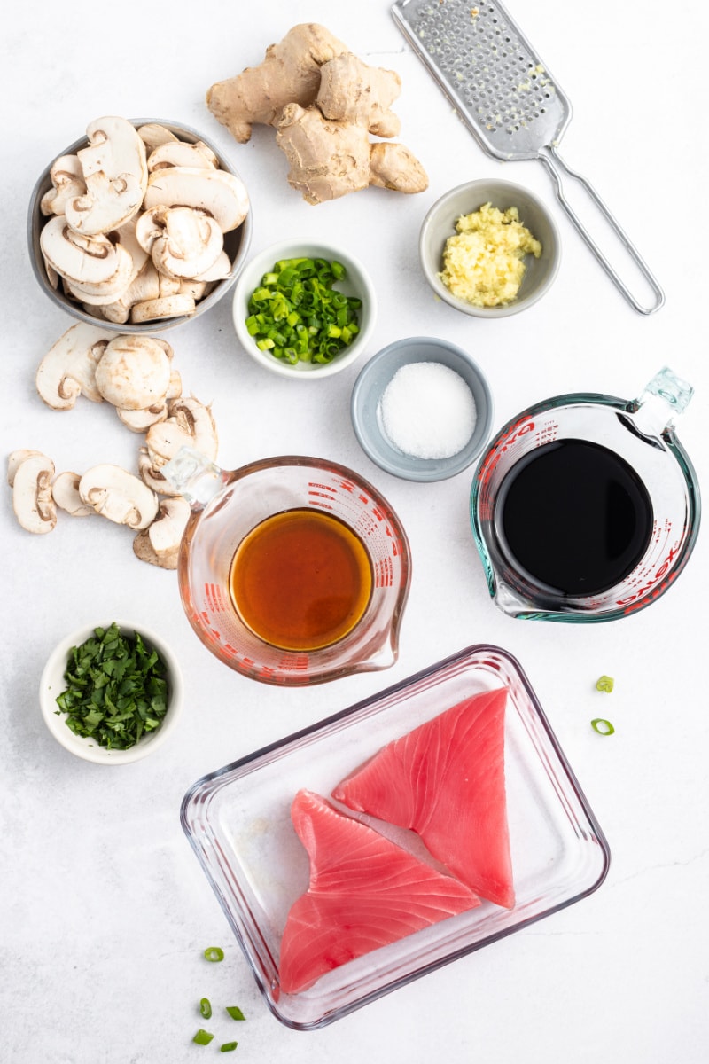 ingredients displayed for making sesame balsamic tuna