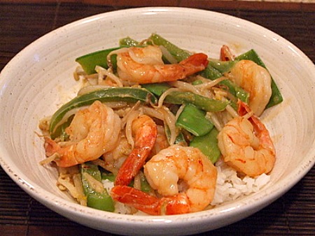 Coconut Curry Stir Fried Shrimp