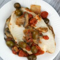 Tilapia with Olive Mushroom and Tomato
