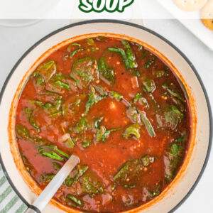 pinterest image for tomato florentine soup