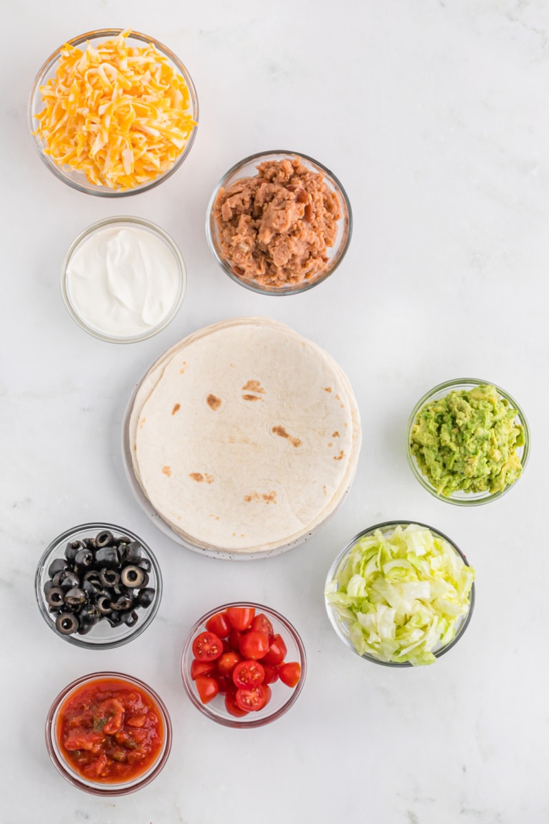 ingredients displayed for making tostadas