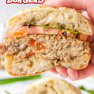pinterest image for turkey white bean burgers