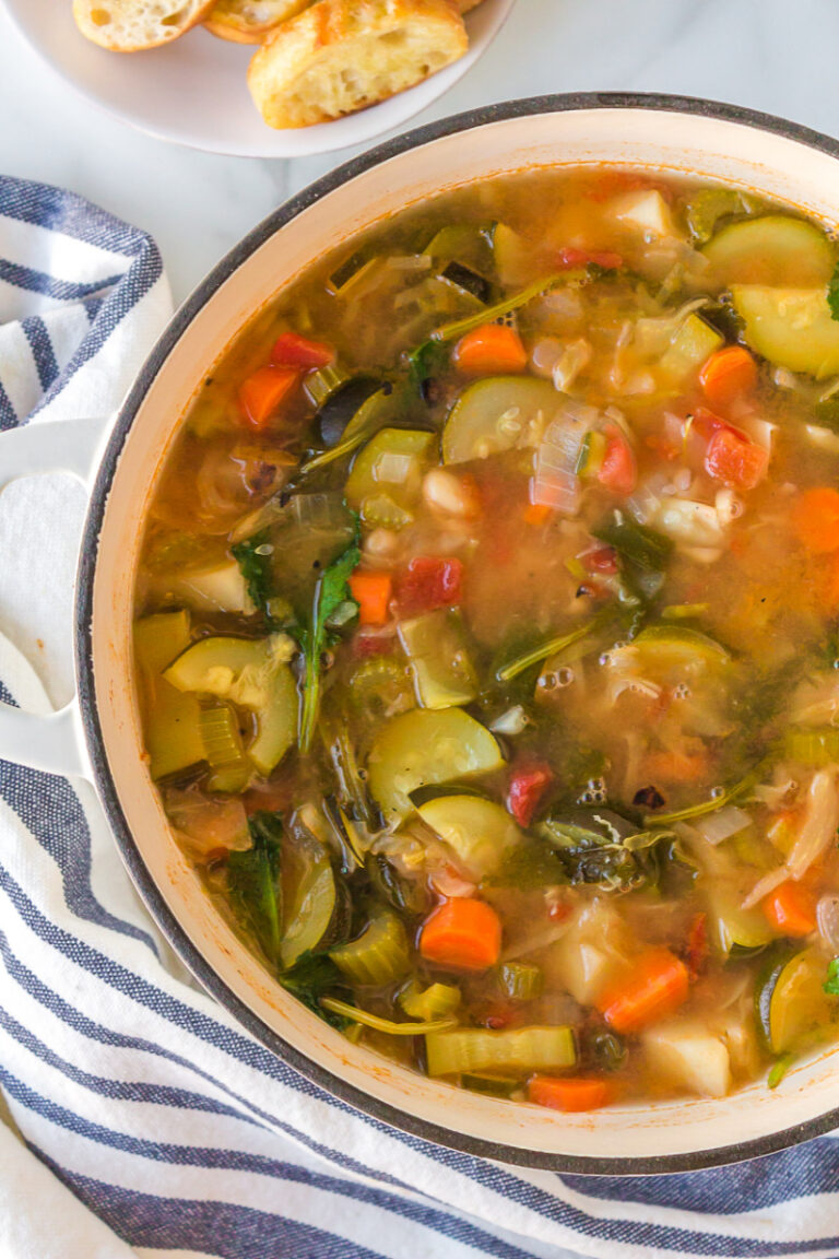 Tuscan Vegetable Soup with White Beans and Parmesan - Recipe Girl