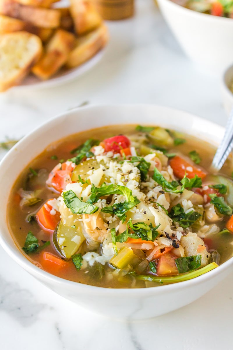 bowl of tuscan vegetable soup