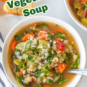 Tuscan Vegetable Soup with White Beans and Parmesan - Recipe Girl