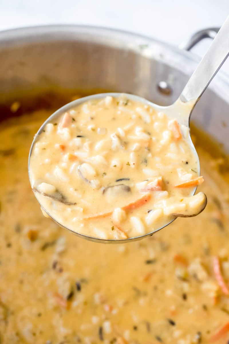 Serving Wild Rice Soup