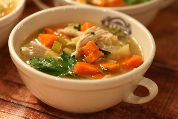 Classic Chicken Soup recipe from RecipeGirl.com : best chicken soup : chicken noodle soup Bowl of Classic Chicken Soup