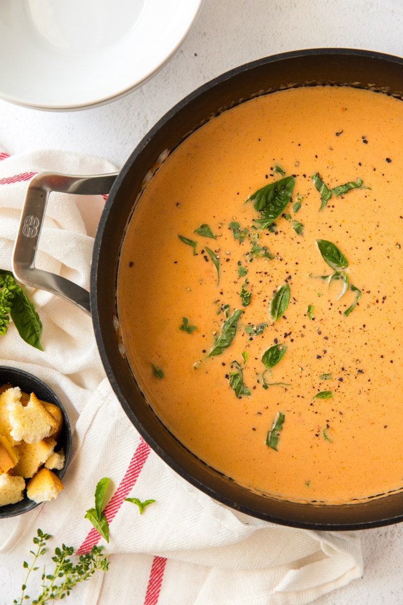 Pot of Herbed Tomato Soup