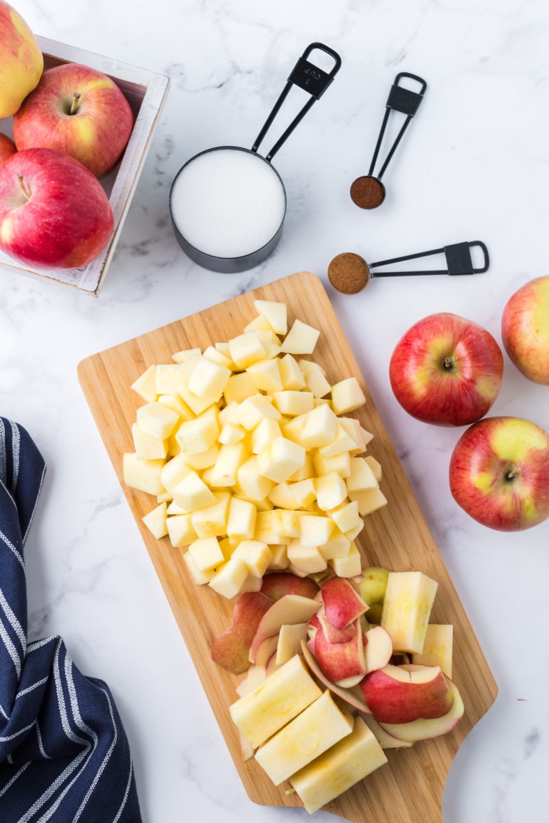 ingredients displayed for making crockpot apple butter