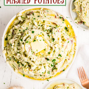pinterest image for blue cheese mashed potatoes