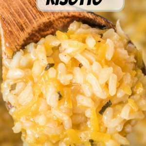 pinterest image for butternut squash risotto