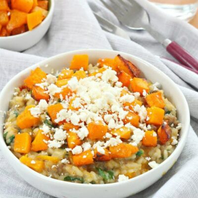 Roasted Pumpkin Sausage Risotto with Feta - Recipe Girl