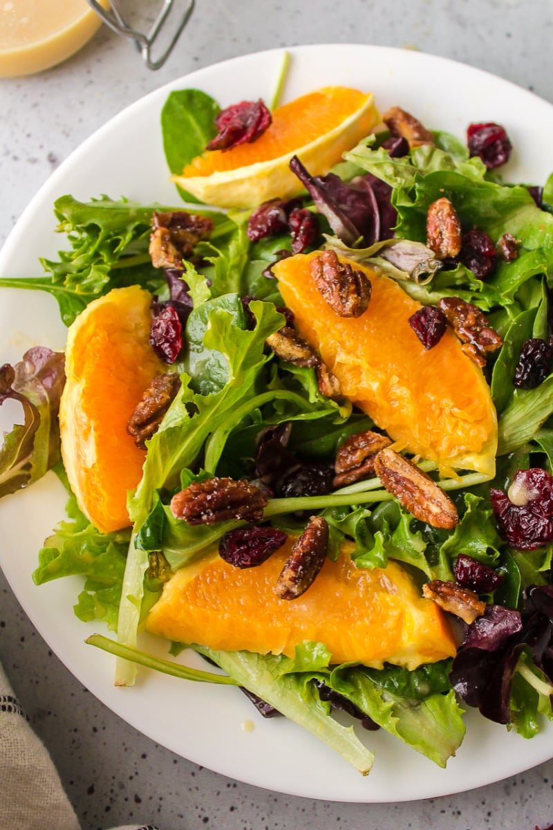 plate of salad with citrus vinaigrette