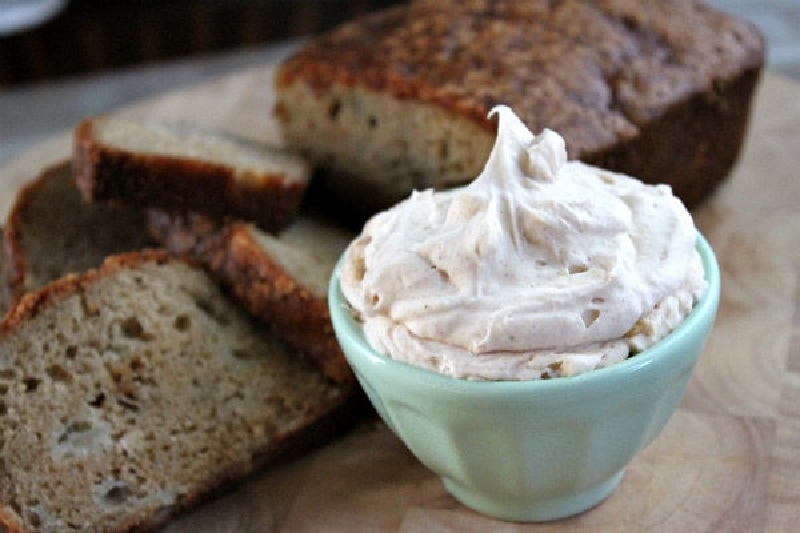 spiced pear butter in a green dish