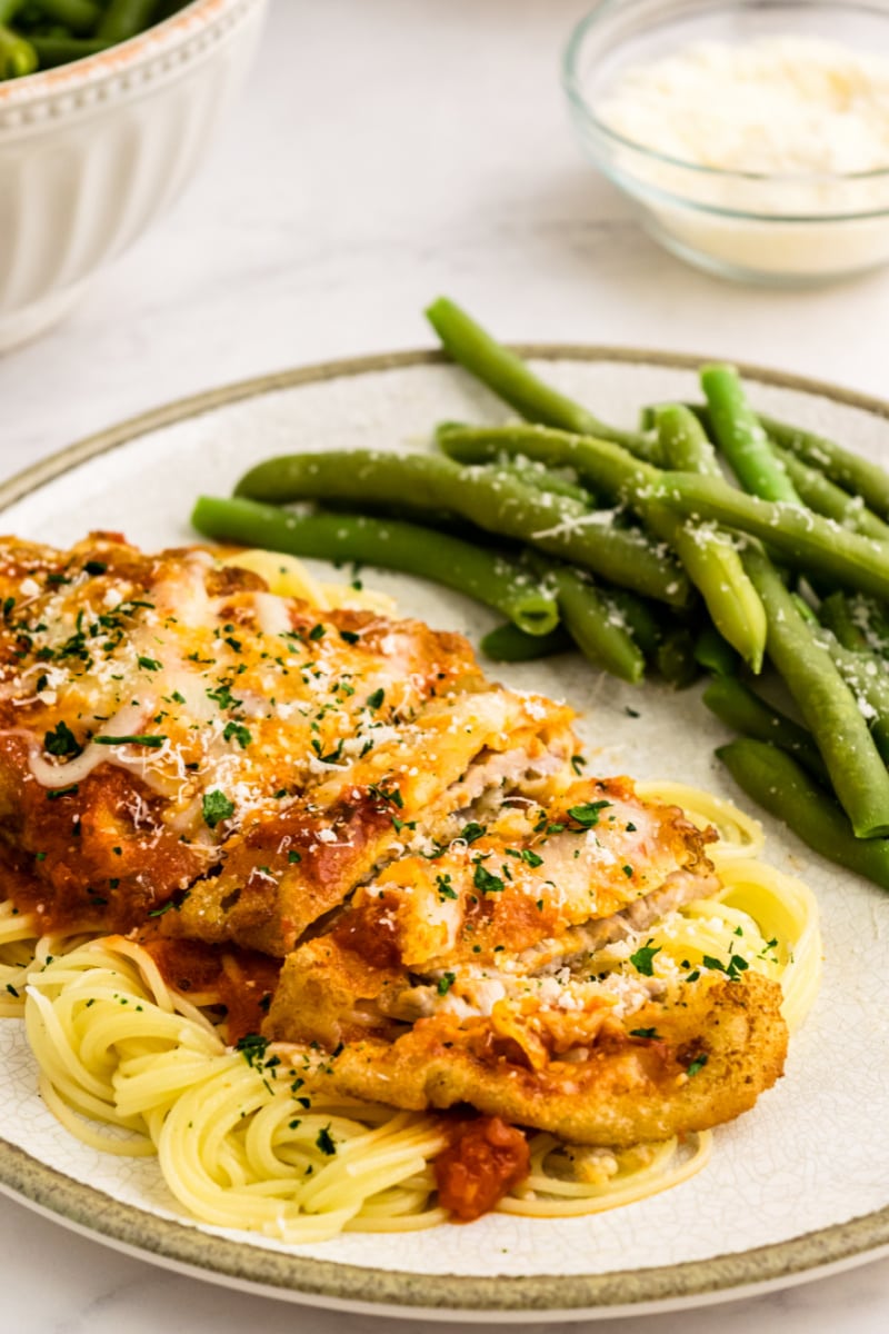 veal parmesan on a plate