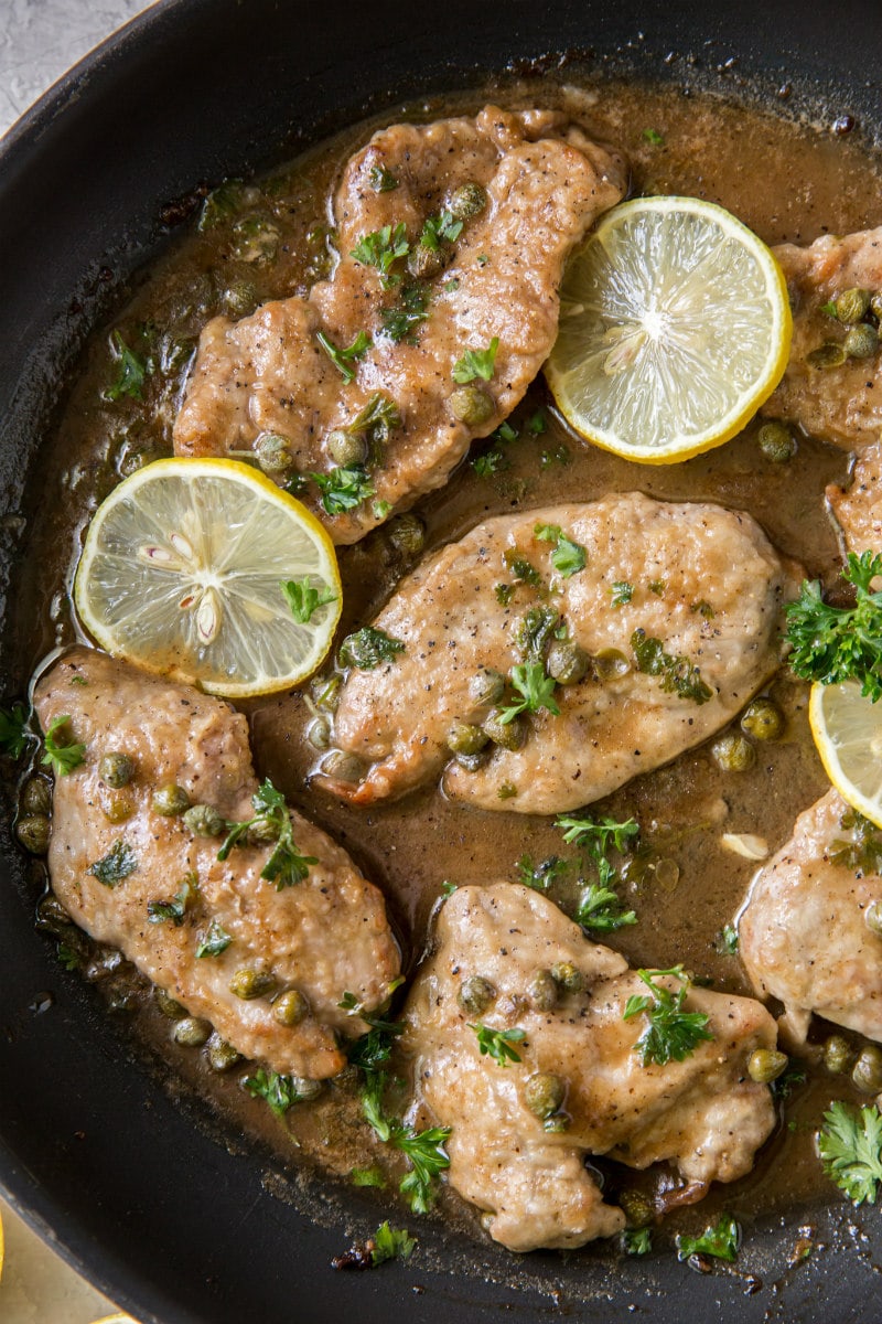 Veal Piccata recipe from RecipeGirl.com #veal #piccata #classic #italian #dinner #recipe #RecipeGirl cooking Veal Piccata