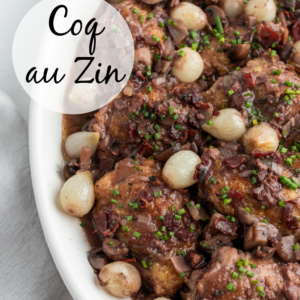 pinterest image for coq au zin