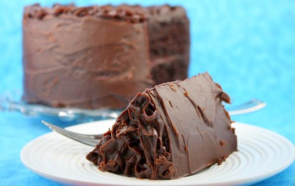 Double Chocolate Cake sliced