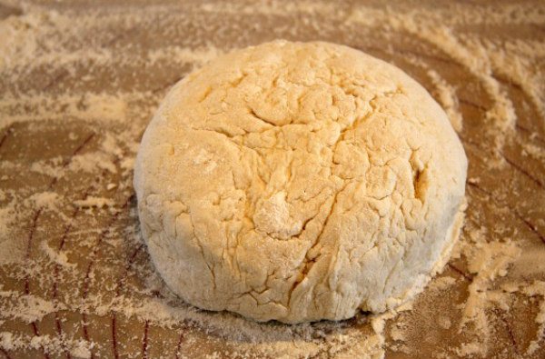 Flaky Buttermilk Biscuits Dough patted into a ball