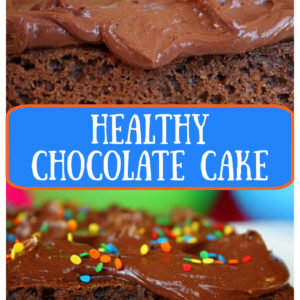 pinterest collage image for healthy chocolate cake
