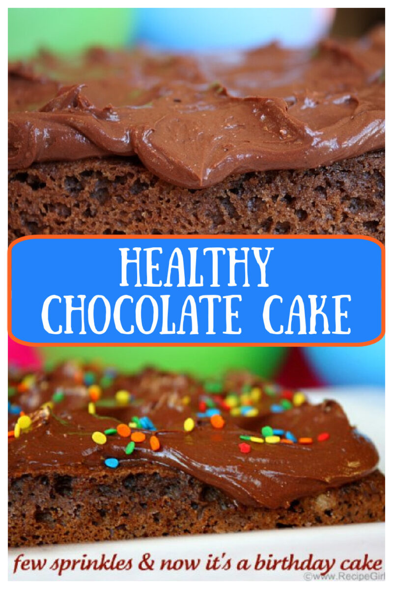 pinterest collage image for healthy chocolate cake