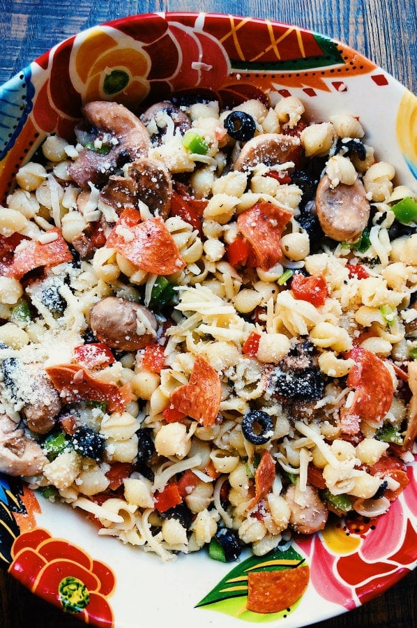 Bowl of Pizza Pasta Salad