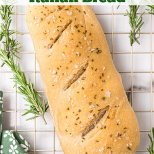 pinterest image for rosemary sea salt italian bread