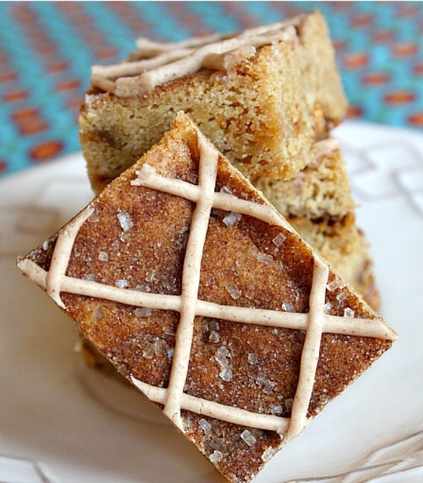 Snickerdoodle Blondies with glaze