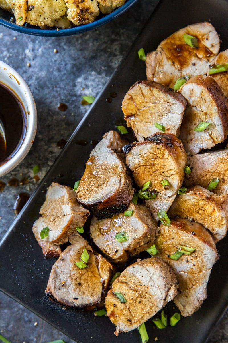 slices of teriyaki pork